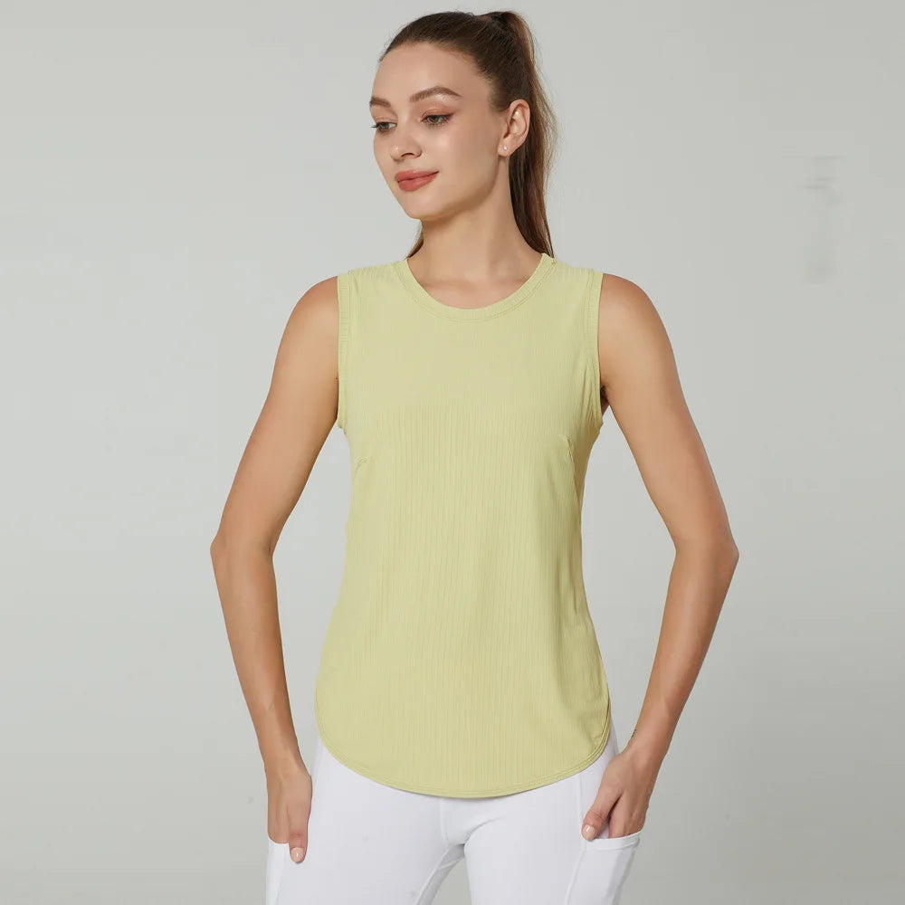 Sports Gym Women Crop Top Yoga Wear Shirts Ladies Sleeveless T-shirts Vest Fitness Sportswear Running Workout Joggings Clothing