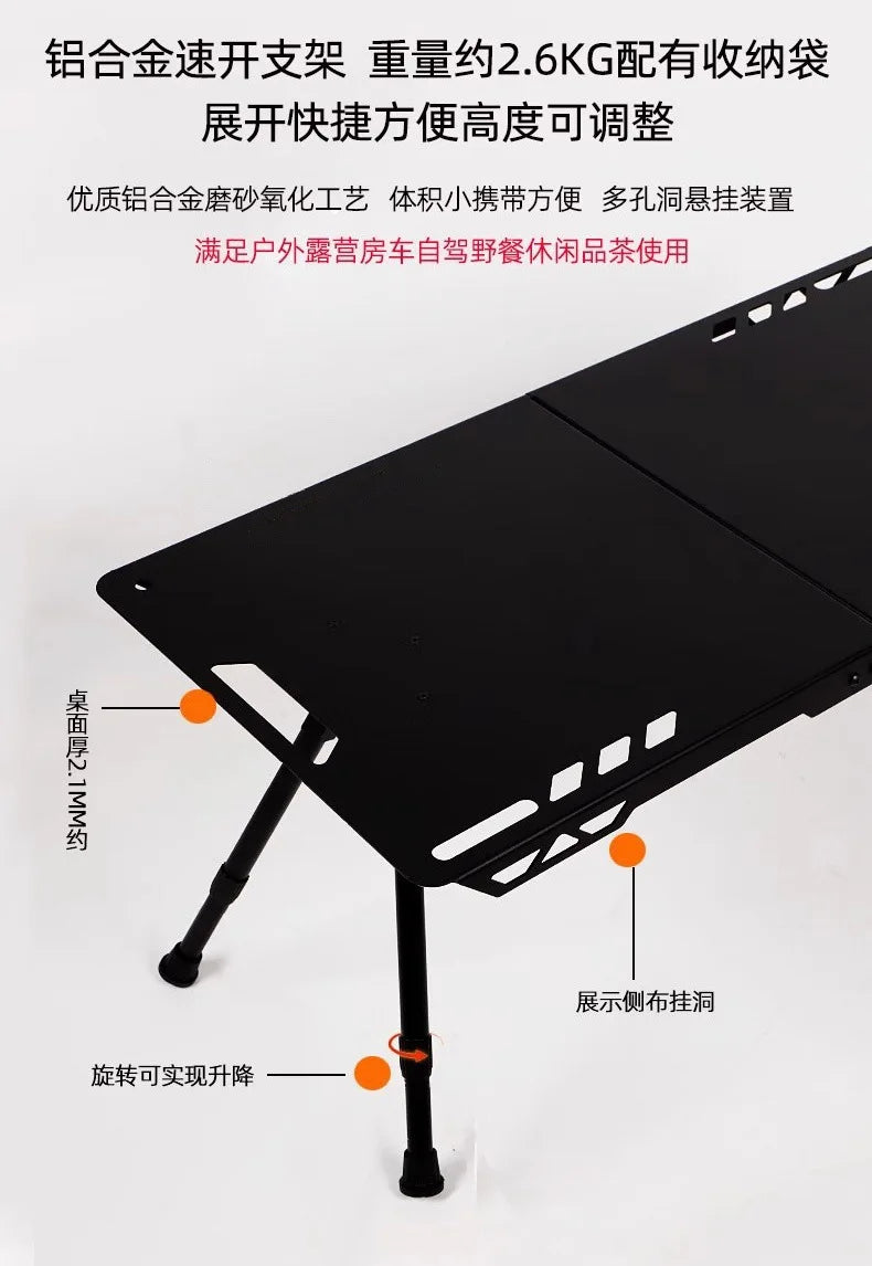 Aluminum Alloy Portable Folding Table, Ultra-Light, Camping, Tactical, Small, IGT, Outdoor