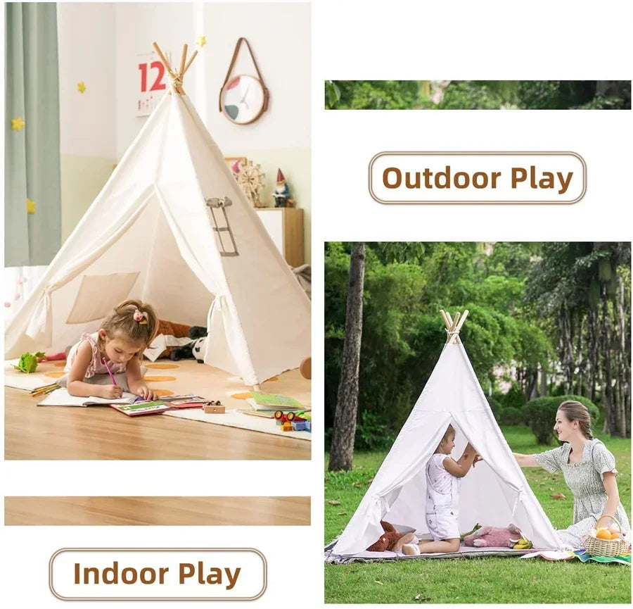 1.6M Kids Tent Play House Wigwam for Children Portable Child Tipi Tents Teepee Toddler Ball Pit Girl Castle Play Room Teepee