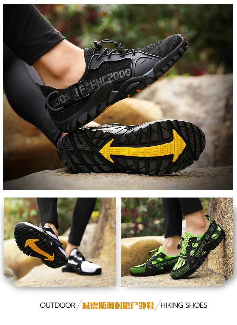 2023 Summer Men Women Trekking Hiking Shoes Summer Mesh Breathable Men Sneakers Outdoor Trail Climbing Sports Shoes Size 36-47