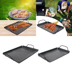 Barbecue Grilling Plate with Holes Nonstick Coating Cookware Grilling Skillet for Cooking Grilling Hiking Restaurant Outdoor