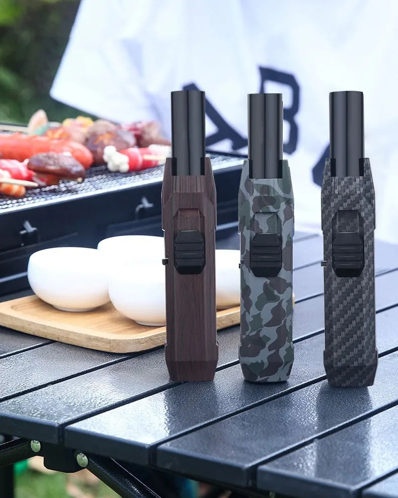 Kitchen BBQ Cigar Big Jet Flame Fire Torch Outdoor Powerful Flame  Camping Gun Lighter Mans Tools Without Butane Gas