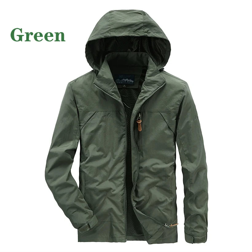 US Hot Sale Men 5XL Soft Shell Hiking Jacket Outdoor Multi-pocket Hooded Windproof Tactical Plus Size Camping Safari Windbreaker