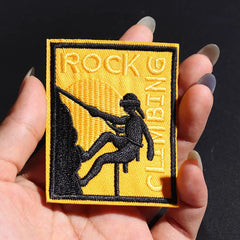 Extreme Sports ROCK CLIMBING Size:7.5*5.5CM Patches Applique Iron On Clothes Rock climbing Badges Clothing accessories