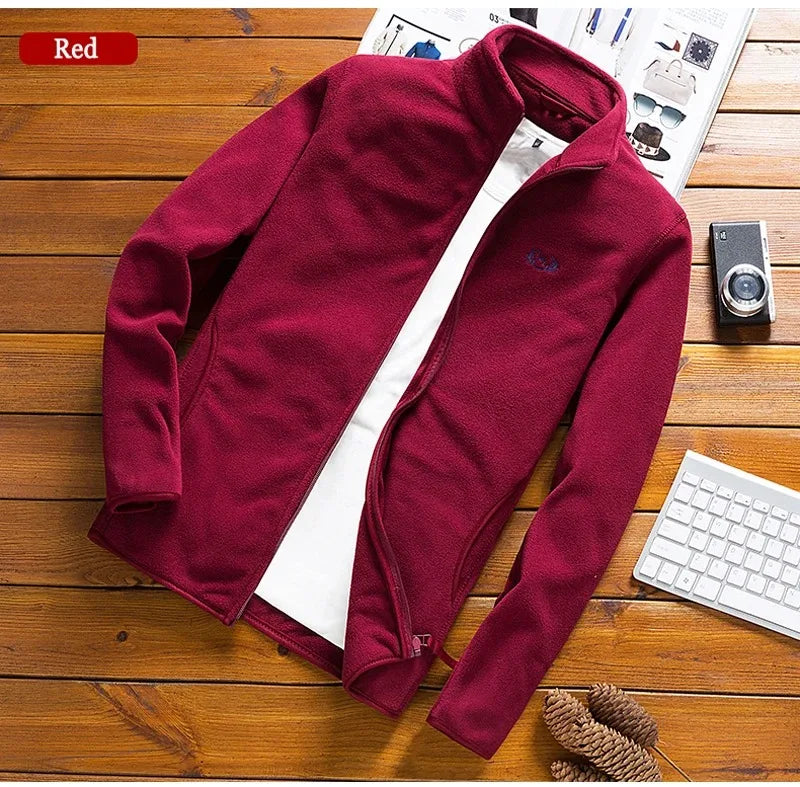 Men's New Casual Versatile Shaker Fleece Fleece Soft Shell Jacket Loose Cardigan Outdoor Sports Thickened Jacket