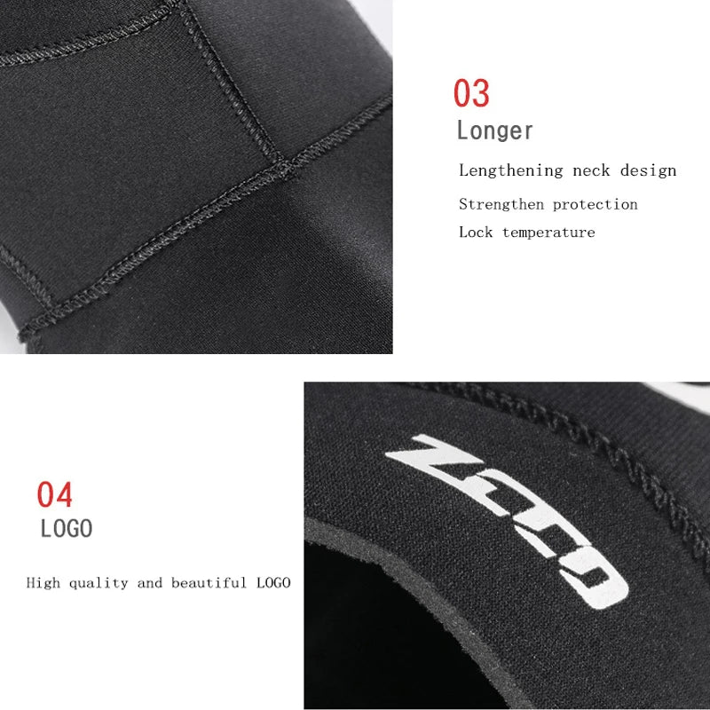 3/5mm Neoprene Scuba Diving Hood With Shoulder Snorkeling Equipment Hat Cap Winter Swim Warm Wetsuit Diving Helmet Unisex