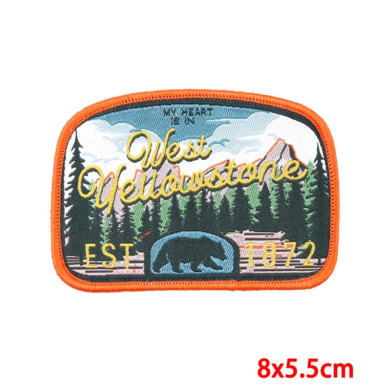 Outdoor Travel Patch Mountain Patches On Clothes Sew On Patches For Clothing Applique On Fabric Nature Adventure Badges Stickers