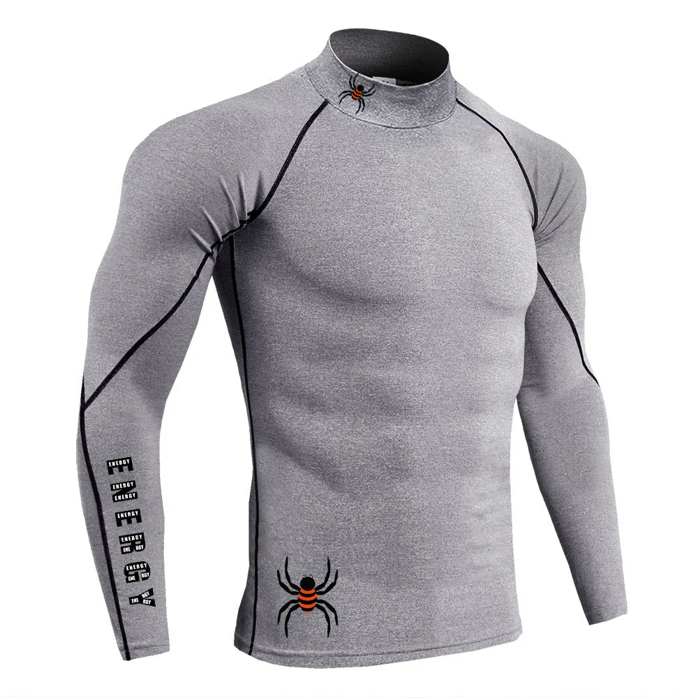 Running T-Shirt Mens Long Sleeve Compression Shirt Gym Sports Top Training Quick Dry Breathable Bodybuilding Fitness Clothing