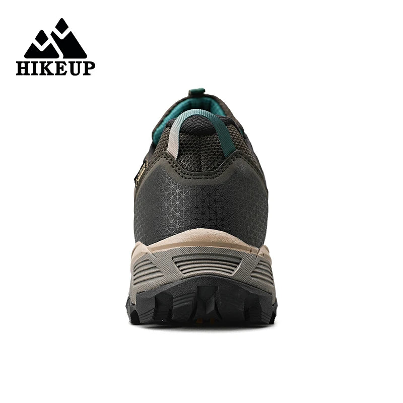 HIKEUP Men Hiking Shoes Mesh Fabric Climbing Shoes Outdoor Trekking Sneakers For Men Rubber Sole Factory Outlet