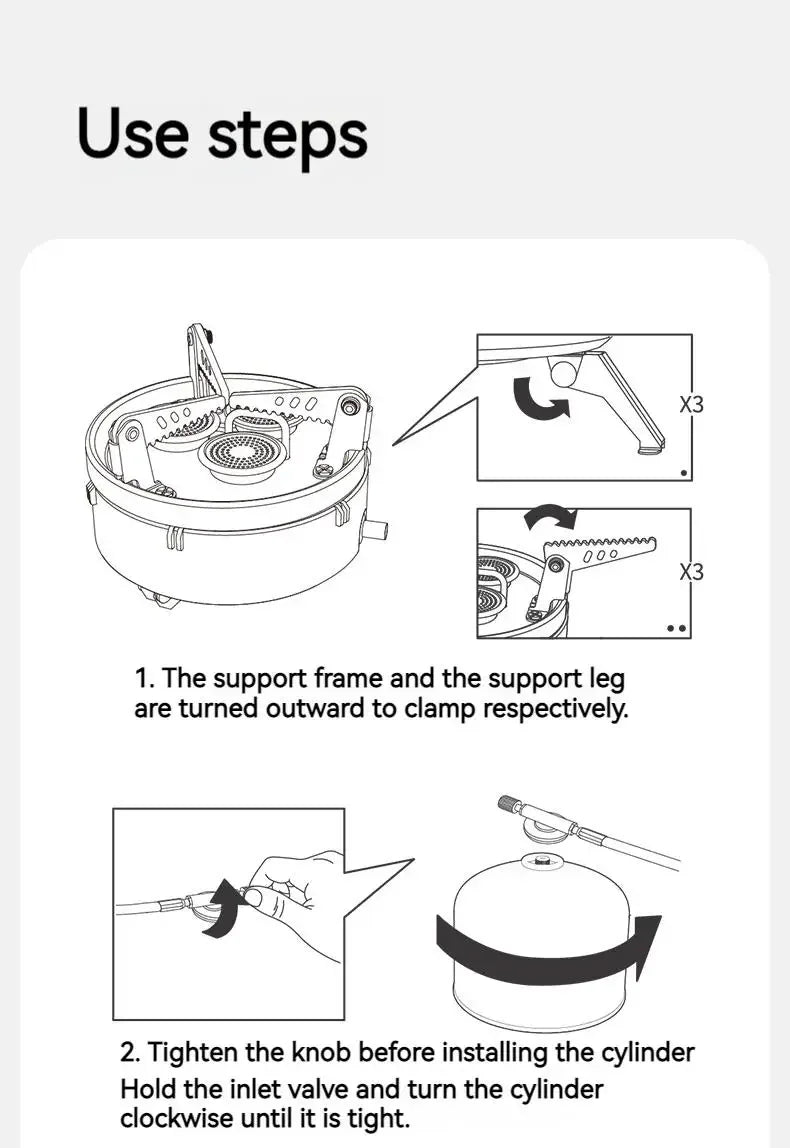 Naturehike Dark Star Gas Stove Three Burner Burner IGT Table Stove Top 3300W Outdoor Camping Picnic Electric-ignite Adjustable