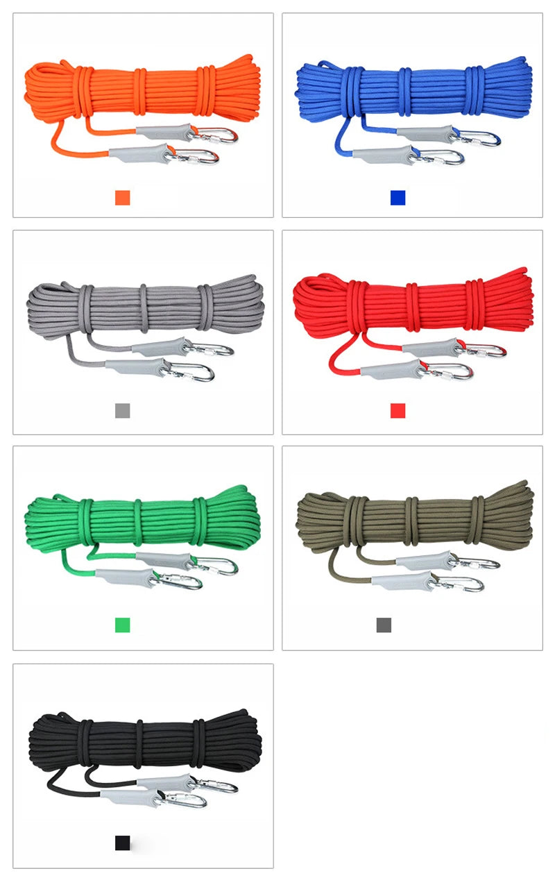 12mm 10mm 12KN(1200KG) Lanyard Outdoor Camping Rope Climbing Hiking Survival Equipment Tent Accessories Rescue Snorkeling Rope