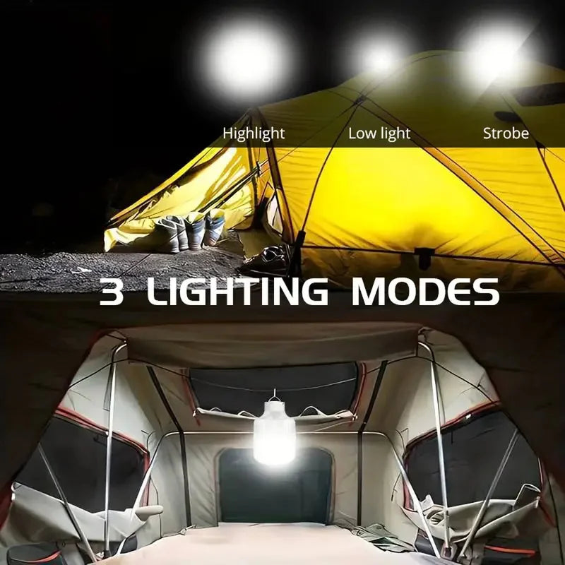 LED Outdoor USB Rechargeable Light Bulb High Brightness Emergency Light Hook Camping Fishing Portable Lantern Night Light Carry