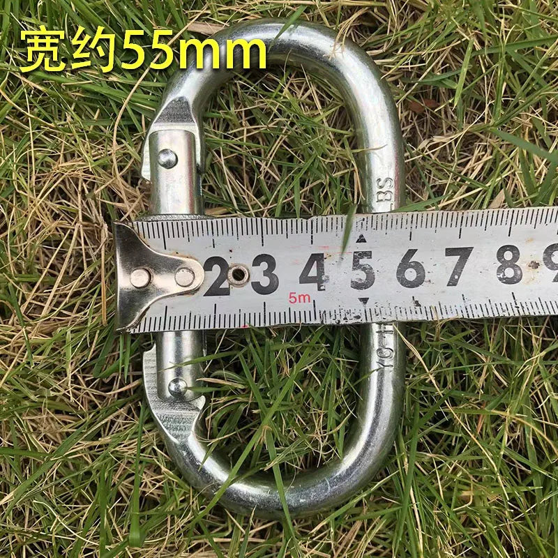 Forged Steel Professional Safety Carabiner Hook 23KN Climbing Security Rope Lock Mountaineering Protective Tool