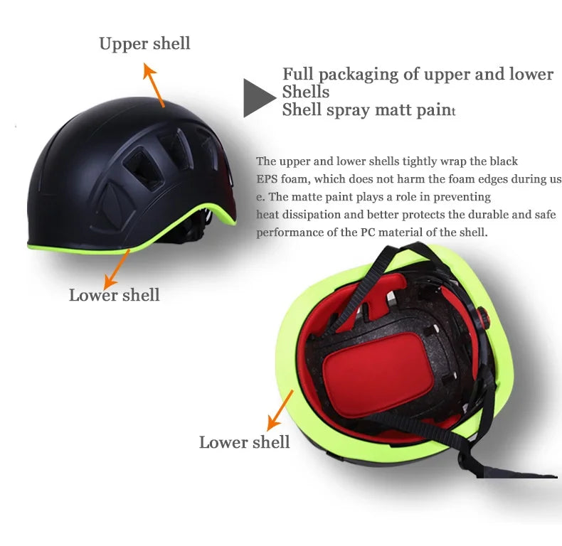 Outdoor Mountaineering yellow 14 hole Rock climbing Industrial Safety rescue helmet