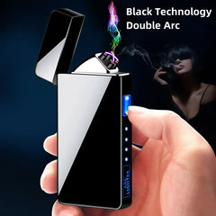 New Pulse Dual Arc Plasma USB Charging Portable Windproof Metal Cigar Lighter Outdoor Camping Personalized Creative Men's Gifts