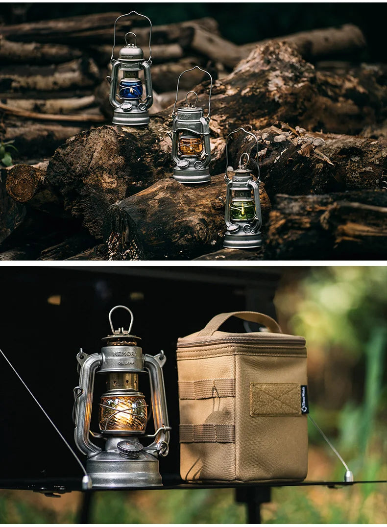 Thous Winds Memory Oil Lamp Outdoor Portable Mini Camping Lantern Emotion Retro Lights for Hike Picnic Backpack Camping Supplies