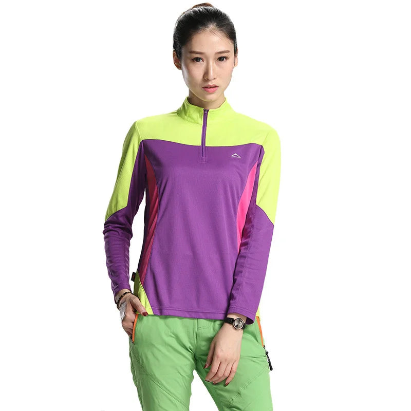 Spring Autumn Women Outdoor Camping Trekking Sport Sun Protection T Shirt Ventilation Clothes Woman Long Sleeve Female Clothing