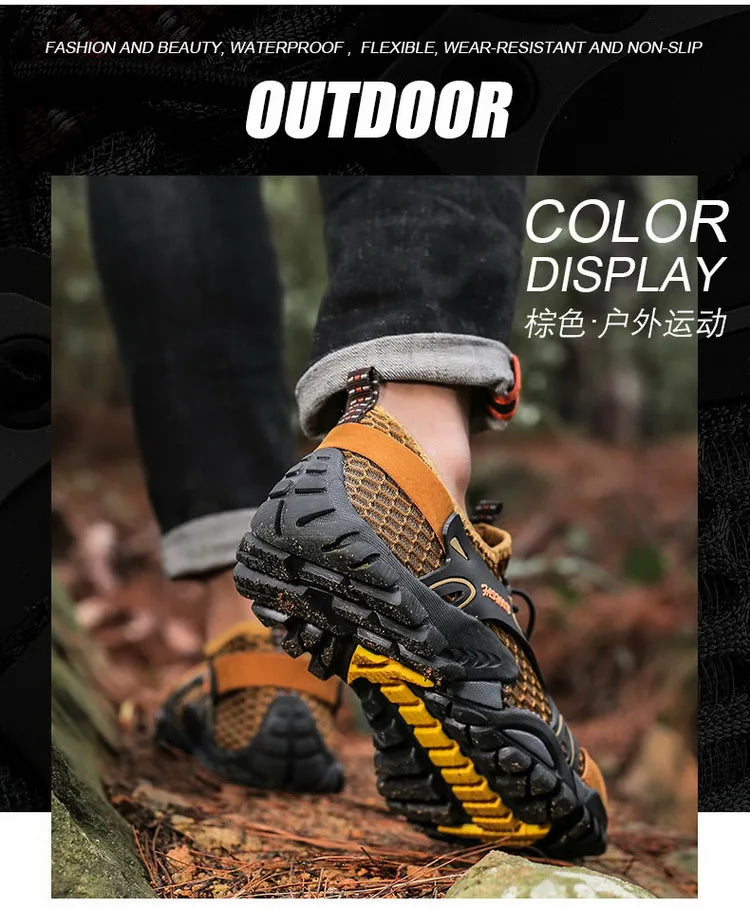 Summer Men's Hiking Shoes Mesh Outdoor Breathable Men's Sports Shoes Climbing Shoes Men's Sports Shoes Quick Dry Water Shoes