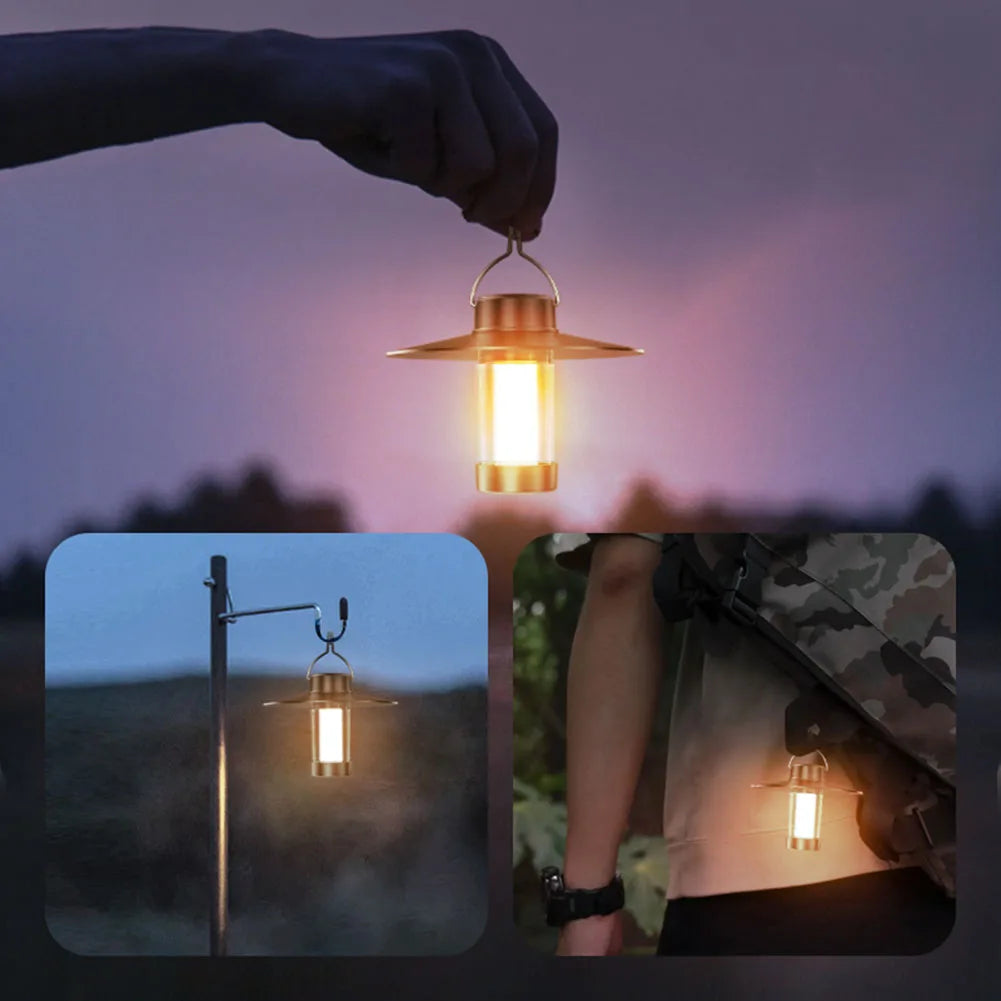 LED Camping Tent Lights Magnet Emergency Light Type-C Charging Camping Lantern Dimmable Hanging Lights for Outdoor Travel