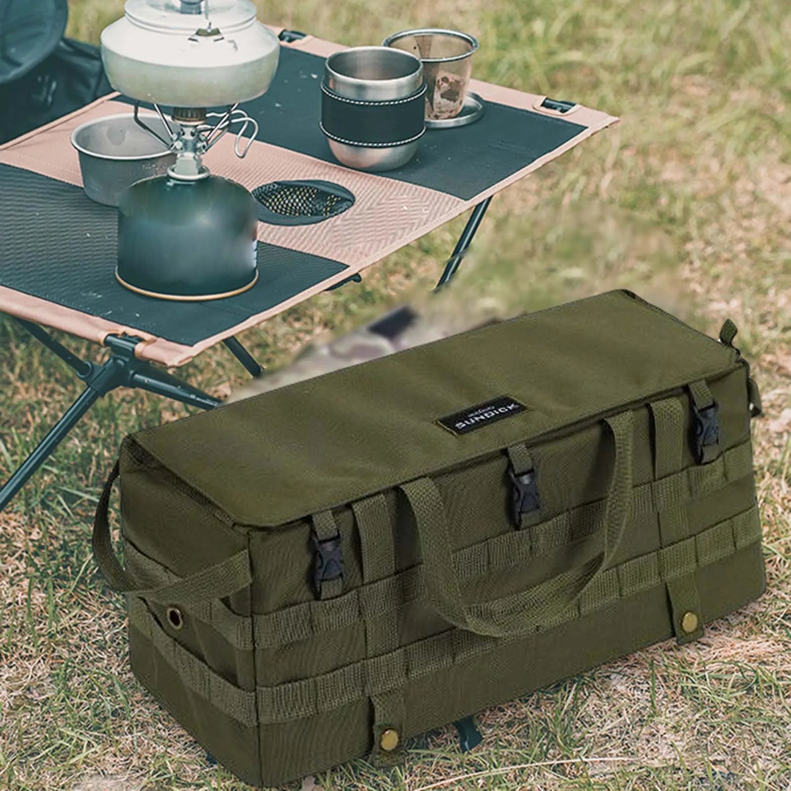 Armrest Side Organizer Outdoor Multi Pockets Camping Table Storage Bag BBQ Picnic Cookware Hanging Camp Equipment Tote