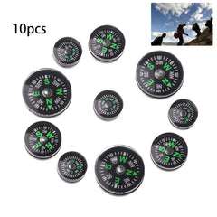 10Pcs Portable Mini Camping Hiking Navigation Tool Survival Hiking Goods Handheld Compass Survival Practical Compass Accessories