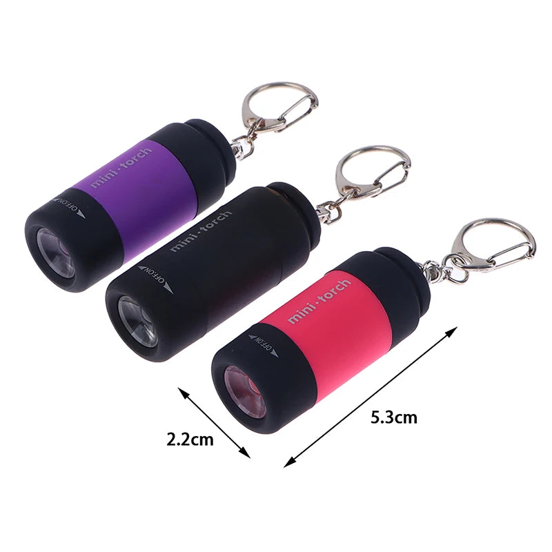 Led Mini Torchlight Portable USB Rechargeable Keychain Flashlights Waterproof Outdoor Hiking Camping Torch Lamp Lantern