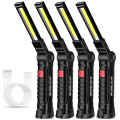 New Portable COB LED Flashlight USB Rechargeable Work Light Magnetic Lanterna Hanging Lamp with Built-in Battery Camping Torch