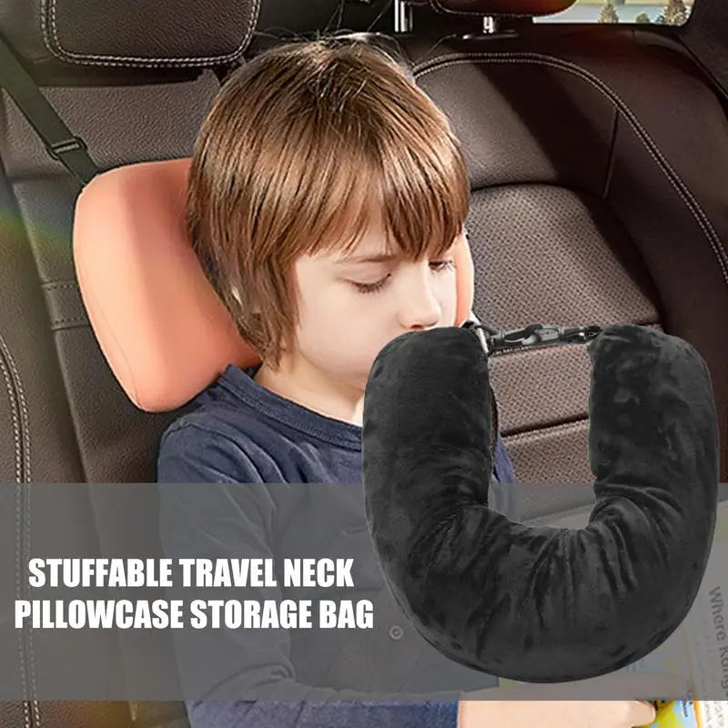 Travel Neck Pillow That You Stuff With Clothes Portable Outdoor Travel Storage Bag Pillow Car Headrest Household U-shaped Pillow