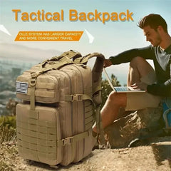 Outdoor sports bag Waterproof canvas backpack Outdoor camping hiking bag suitable for travel, camping, hunting