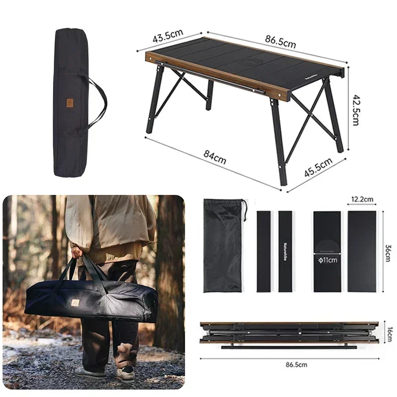 Naturehike Ultralight Camping IGT Table Outdoor Portable Folding Table Grill Table Picnic Backpacking Fishing Stove Black Tools