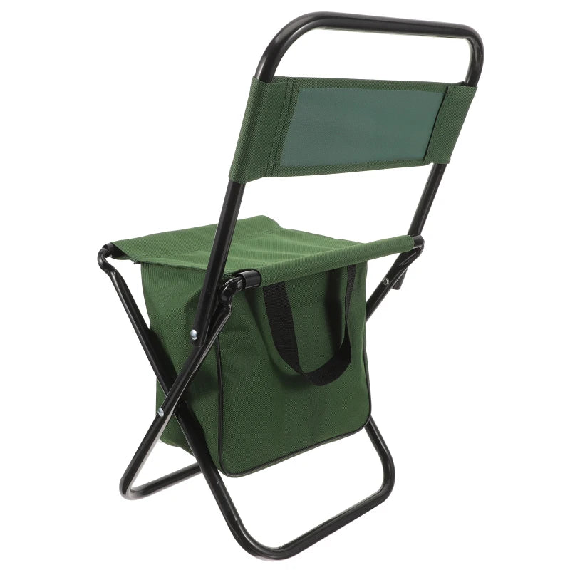 Outdoor Folding Chair Storage Bag Stool Matza Backrest Green Foldable Chairs for outside Small Camping Table Metal Tiny