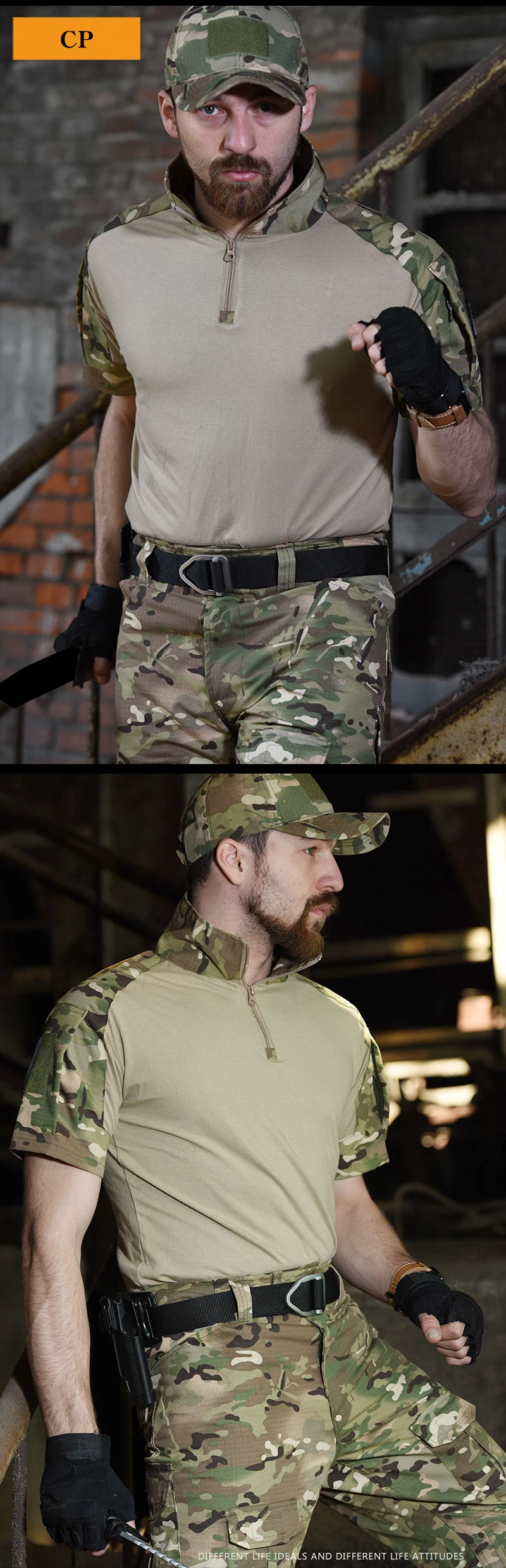 HAN WILD Camouflage Tees Men Tactical Shirt Cotton Climbing Shirts Combat T-Shirt Airsoft Paintball Camping Hunting Clothing