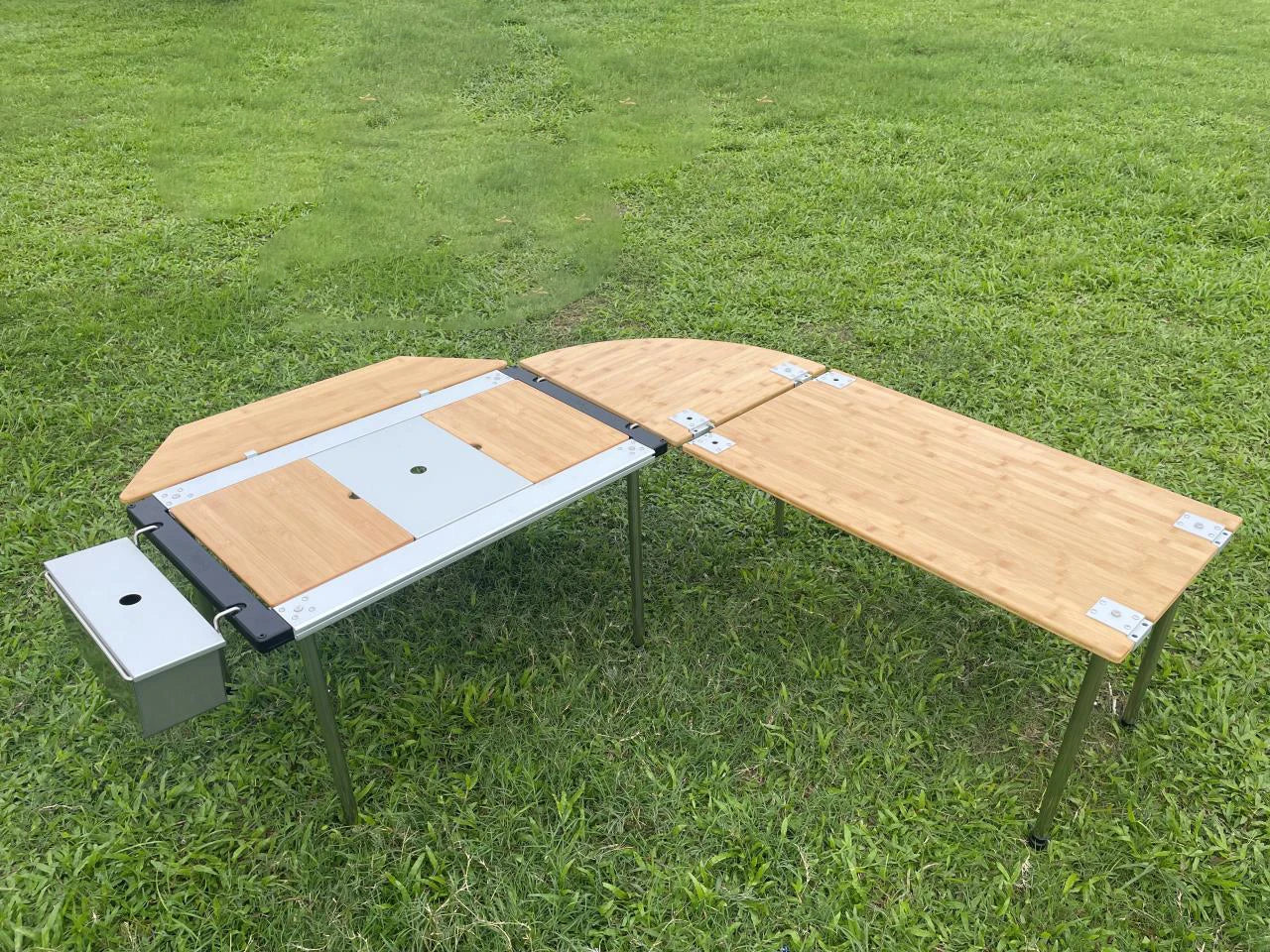 Tryhomy IGT Table Bamboo Extension Plate Camping Table 2/3/4 Unit Side Board Table Top IGT Corner Board Outdoor Kitchen System