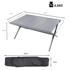 Portable Outdoor Camping Aluminum Alloy Table Lightweight Picnic Dinner Desk IGT Tactical Table Folding Includes Wooden Chairs