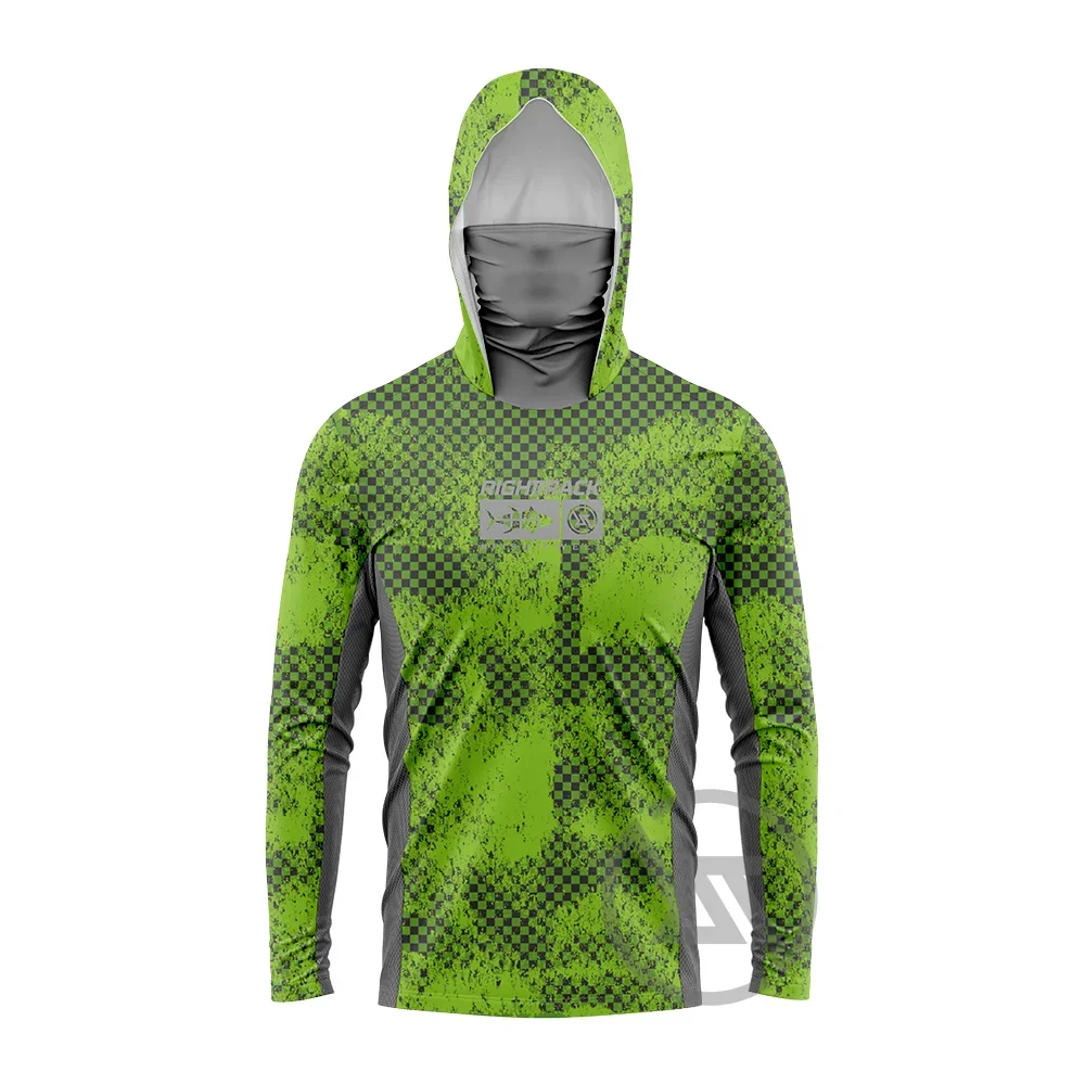 Hot RT Mask Hoodies Fishing Clothing UPF50  UV Fluor Camo Hunting Climbing Camping Hiking Breathable Angling Apparel