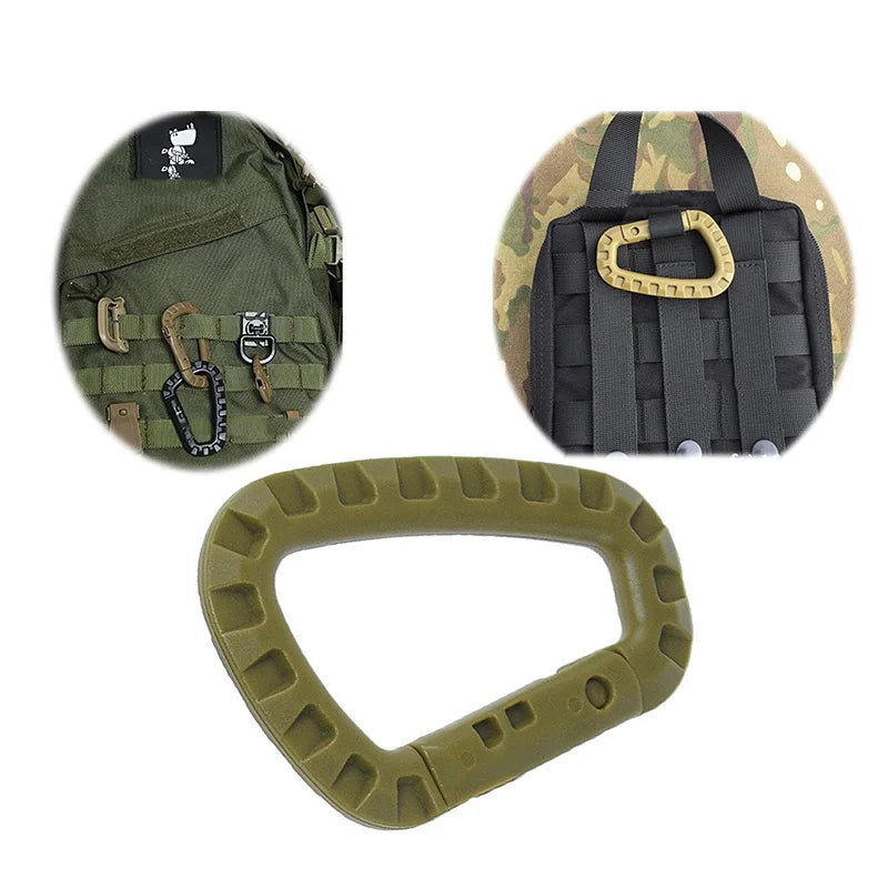 5pcs 8.5cm Backpack Buckle Fast Carabiner Plastic Hook D Shape Mosqueton EDC Gear For Outdoor Camping