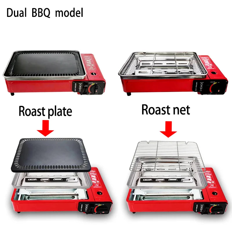 Portable BBQ Stove Grill   gas  Grill  Outdoor Stainless Steel BBQ Grill Camping Cooking Picnic Barbecue Tools