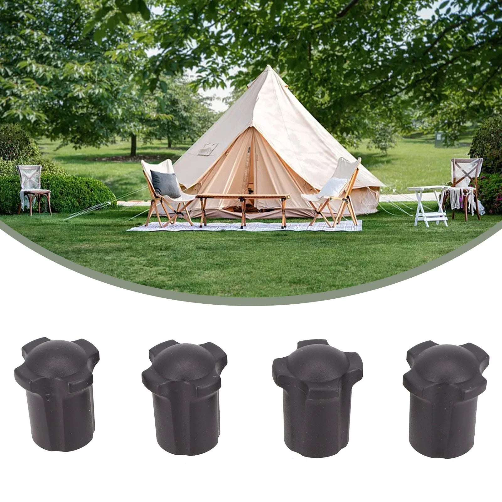 4pcs Camping Stool Leg Cap Leg Cap Folding Tables Leg Cap Moon Chairs Anti-skid Cover Outdoor Fishing Chair Leg Protector