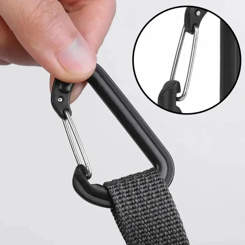 5/10/20pcs D Shape Plastic Carabiner D-Ring Key Chain Spring Hook Backpack Molle Carabiner Clasp Outdoor Camping Tool 56*35mm