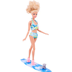 Doll Accessories Swimming Circle,Swimsuit,Skateboard,Canoe, Motorboat,Life Jacket,For Barbiees&Ken Doll Sunbathing On The Beach