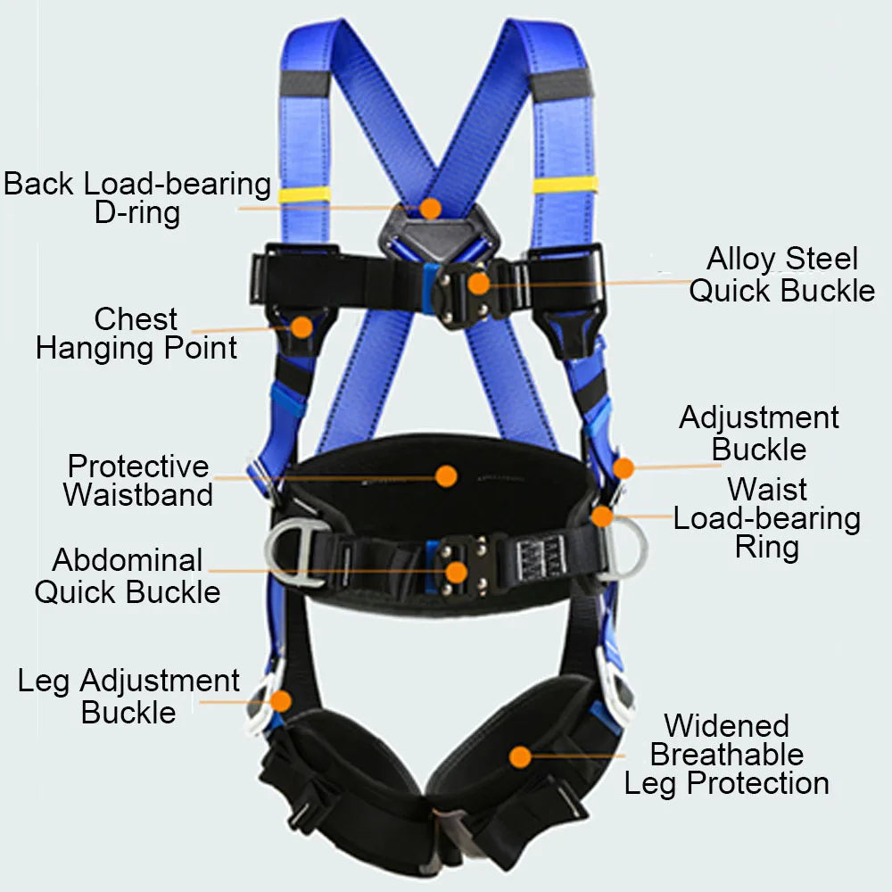 High Altitude Work Safety Belt Full Body Five-point Safety Harness Outdoor Climbing Training Construction Protective Equipment