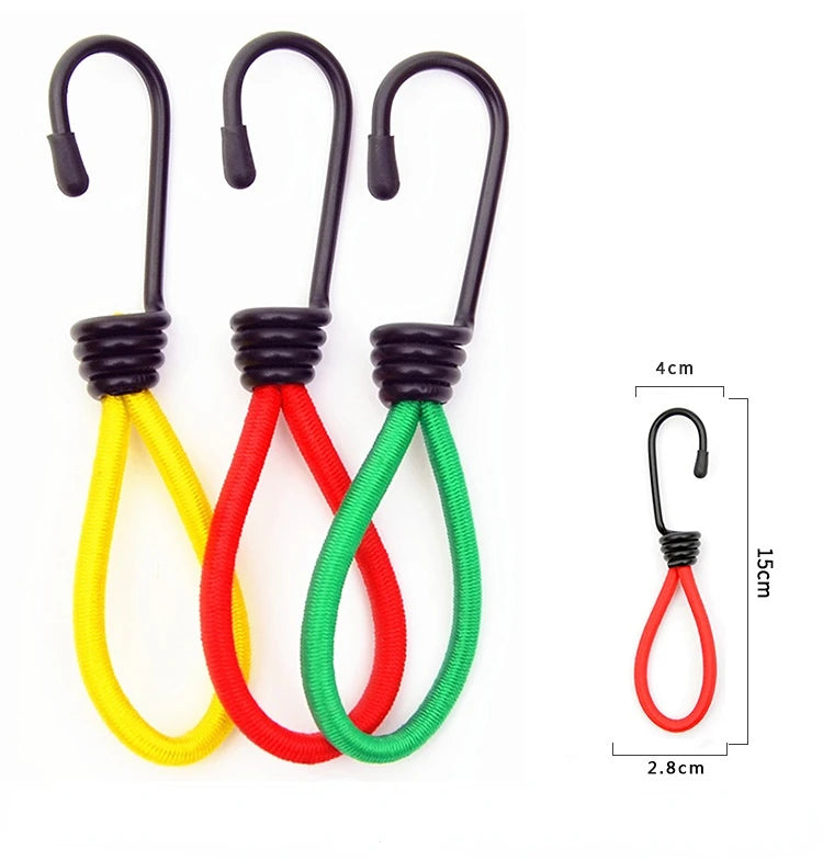 5/10pcs Tent Elastic Rope Cord with Hook Camping Tent Fixation Elastic Stretch Rope Tent Accessories