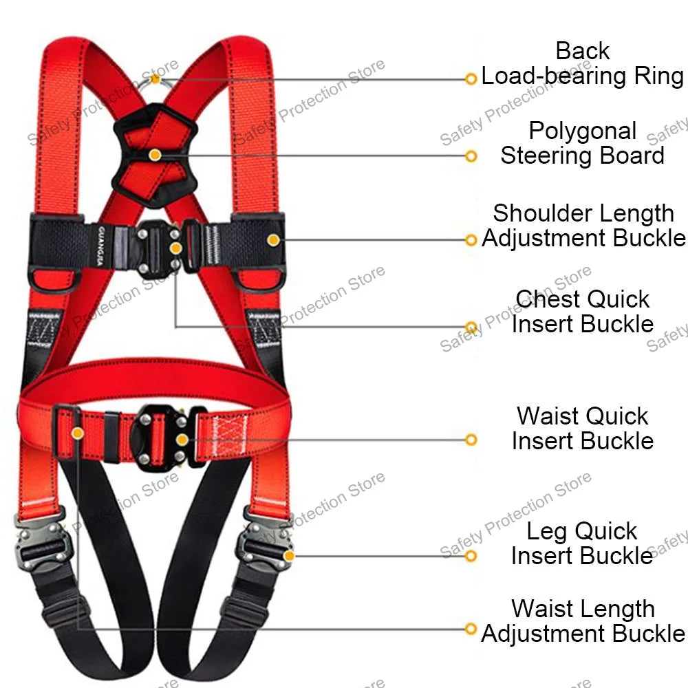 High Altitude Work Safety Harness Full Body Five-point Safety Belt Rope Outdoor Climbing Training Construction Protect Equipment