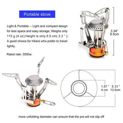 Widesea Camping One-piece Gas Stove Heater Tourist Burner Foldable Outdoor Picnic Kitchen Equipment Supplies Survival Furnace