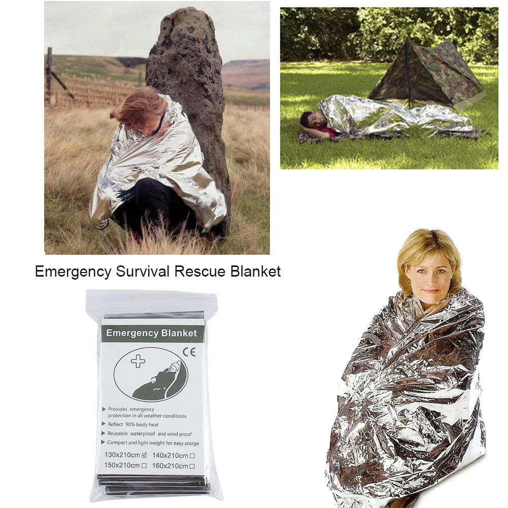 5-30pcs Outdoor Emergency Survival Blanket First Aid Rescue Kit Waterproof Waterproof Foil Thermal Camping Military Blanket Hot