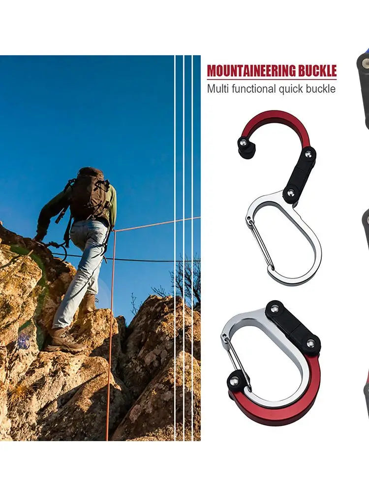 Hybrid Gear Clip - Carabiner Rotating Hook Clip Non-Locking Strong Clips for Camping Fishing Hiking Travel Backpack Out