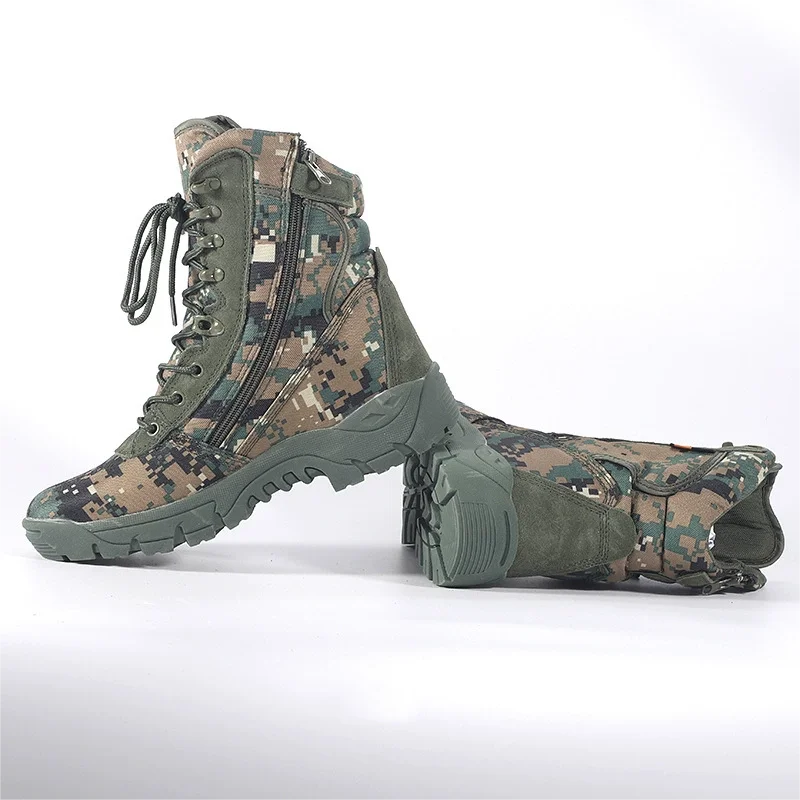 Outdoor Training Men Tactical Boots High-Top Desert Shoes Camouflage Combat Hunting Climbing Botas Hiking Shoes