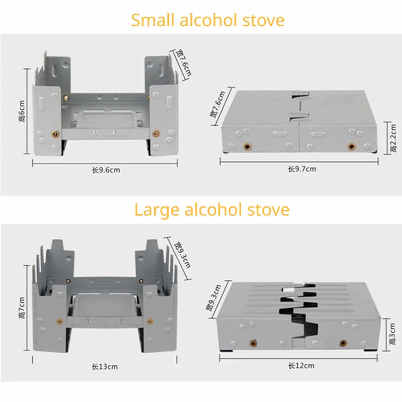 Portable Camping Alcohol Stove Burner Solid Alcohol Fuel Folding Stove Outdoor Mini Spirit Cooking Cookout Picnic BBQ Wax Stove