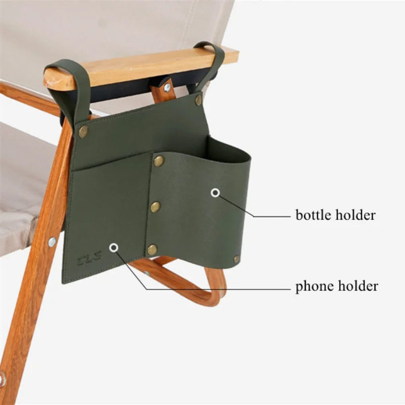 Outdoor Camping Chairs Desk Hanging Storage Bags Folding Table Side Hanging Leather Bag Portable Hiking Picnic BBQ Hanging Bag