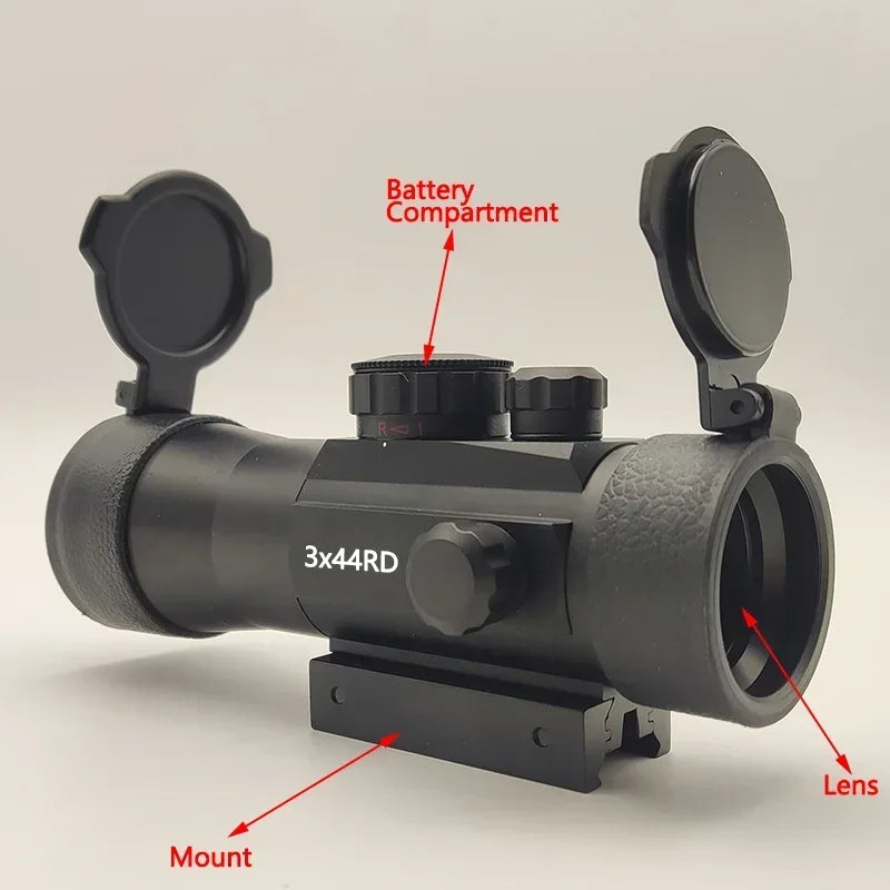 3x44 Red Dot Scope 1x40 Hunting Lunettes Telescopic Sight 11/20mm Track Installation Spotting Scope for Rifle Outdoor Hunting